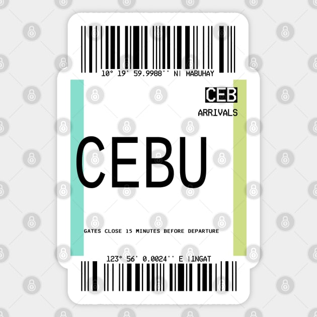 Cebu Philippines Plane Ticket Sticker by Aydapadi Studio